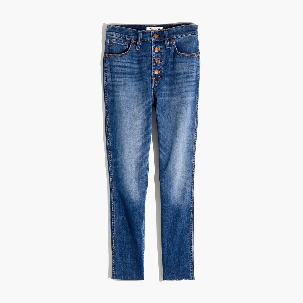 Madewell Skinny Crop Jeans‎ Women 23 Button Fly 9" Mid Rise Clean Girl Classic